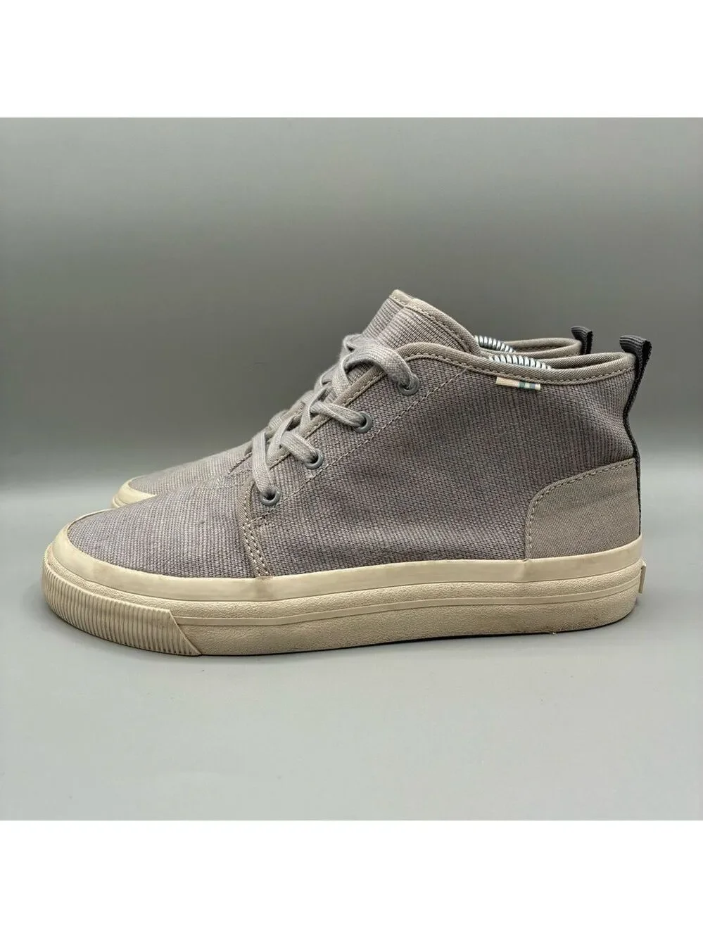Toms Carlo Mid Big Lifestyle High Top Sneakers Youth 3.5 Gray Lace Up 10015286
